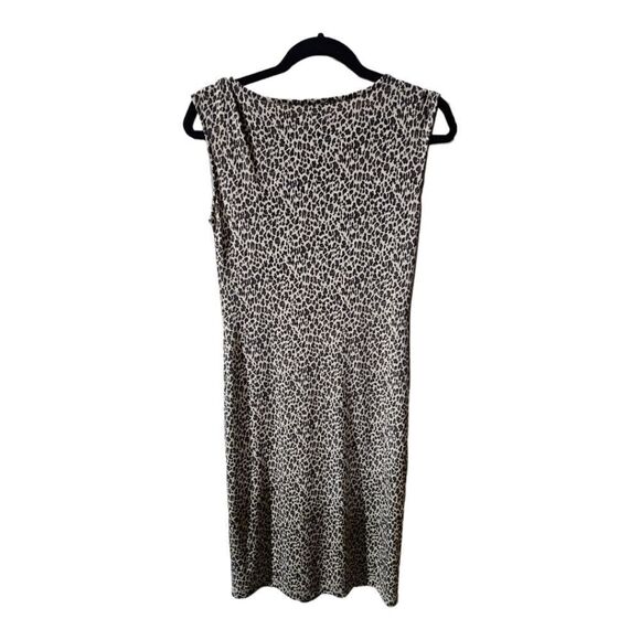 TALBOTS Animal Print Stretch Pleated Sleeveless Sheath Dress - Size X-Small - Picture 1 of 7